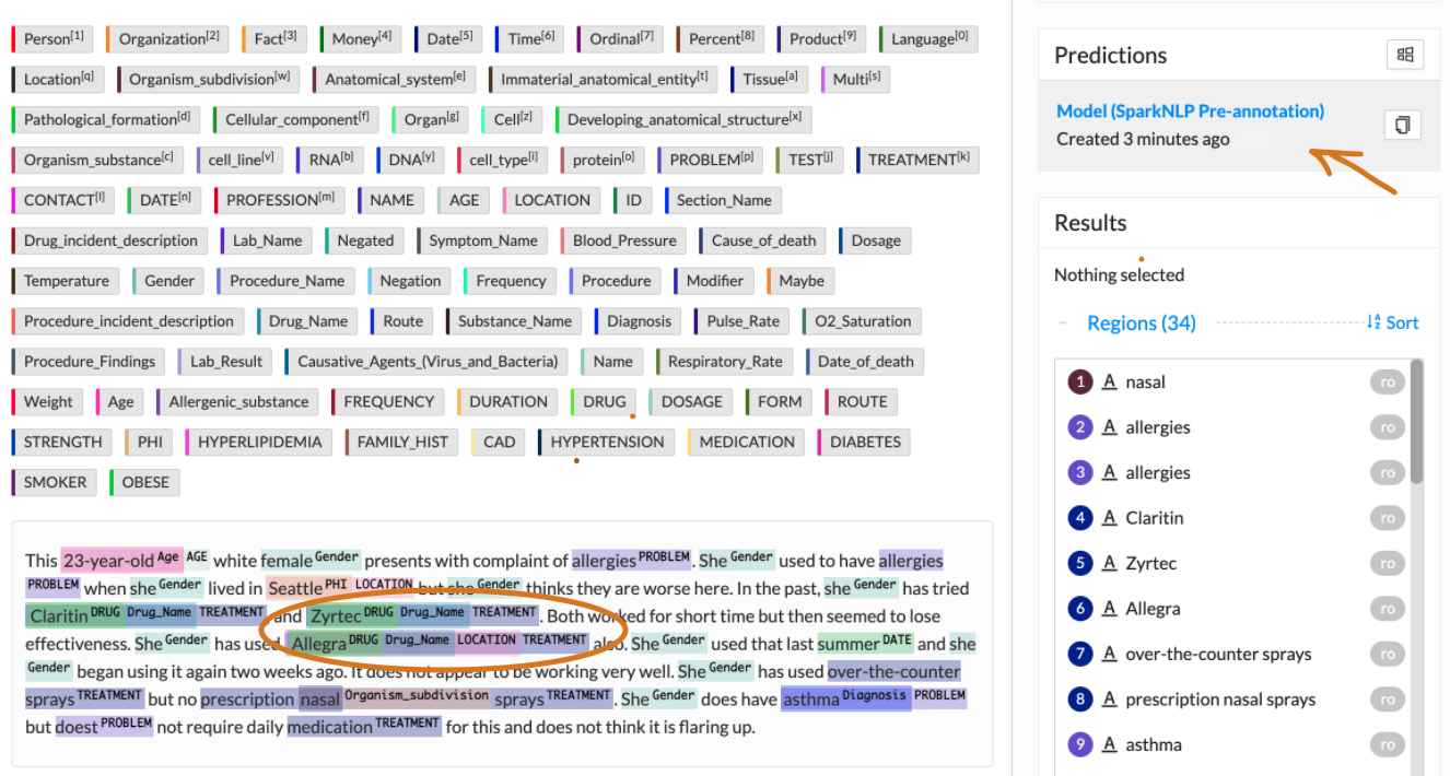The Annotation Lab multi labels preannotated - John Snow Labs