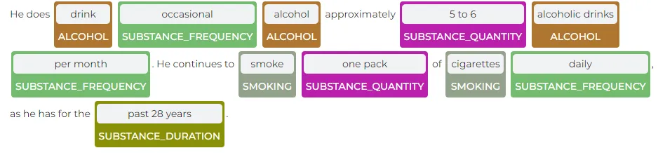 NER SDoH Substance Usage Model Sample