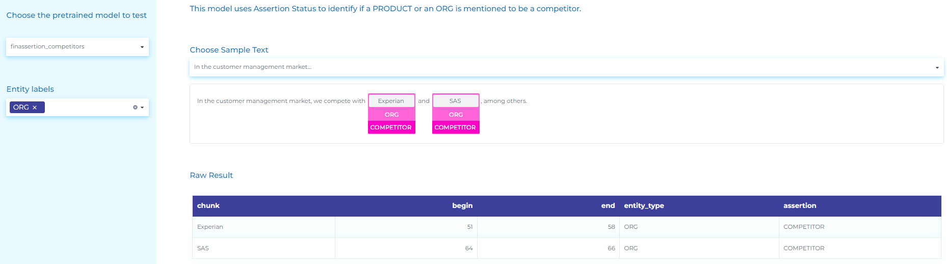 Use case of NLP for financial documents: identifying competitors names.