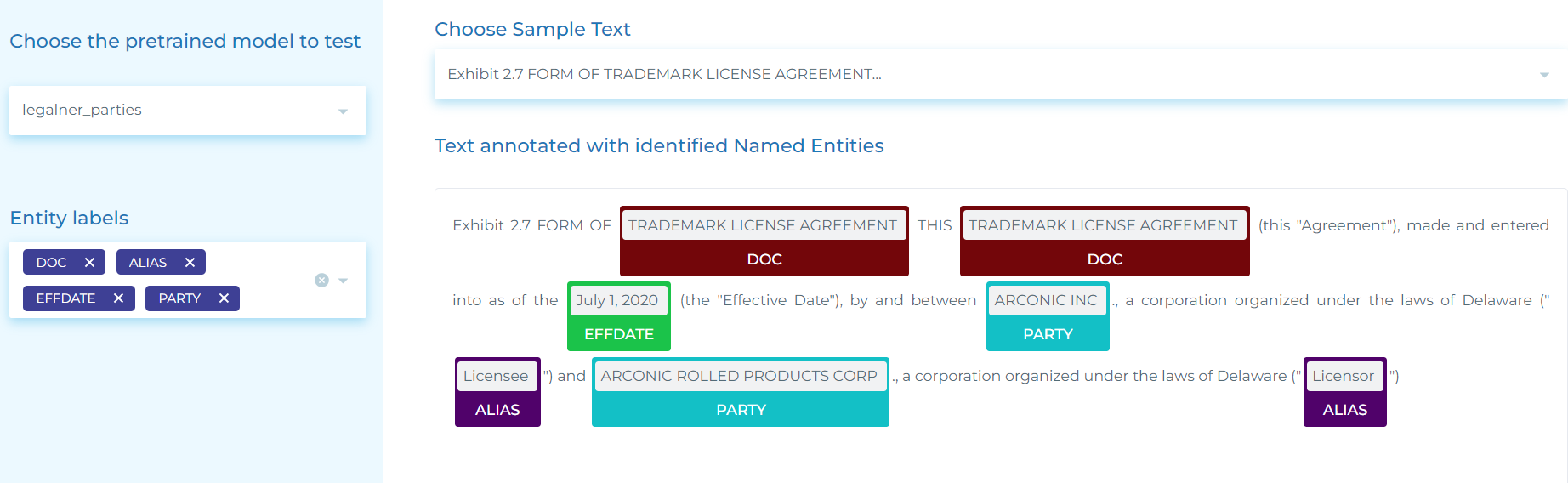 Extracting DOC, PARTY, ALIAS and EFFDATE