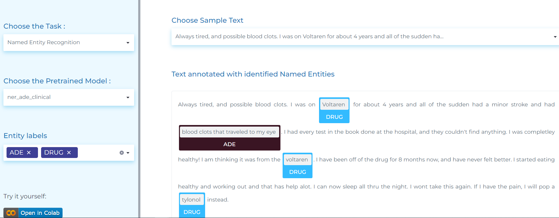 Detecting adverse reactions of drugs in reviews, tweets, and medical text