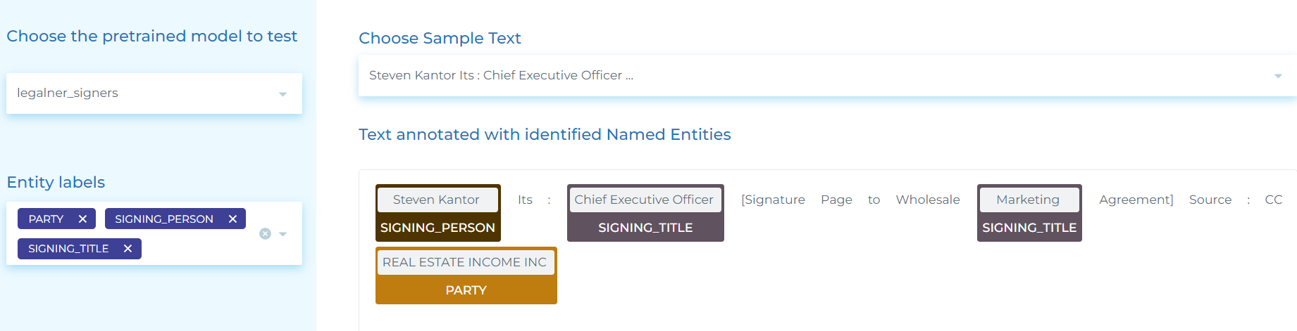 Extracting SIGNING_PERSON, SIGNING_TITLE and PARTY
