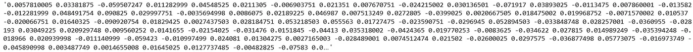 Sentence embeddings by Light Pipeline.