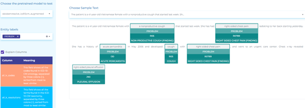 Clinical natural language processing for mapping clinical terminology to ICD-10-CM taxonomy.