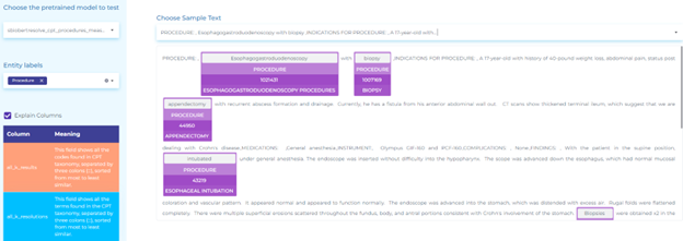 NLP for resolving Clinical Procedures using CPT taxonomy.