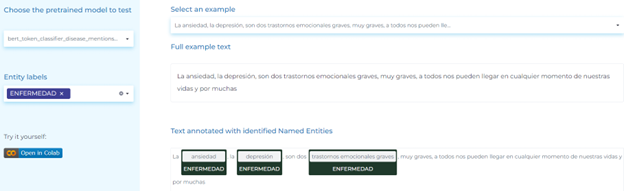 NLP for extracting disease entities in Spanish tweets.